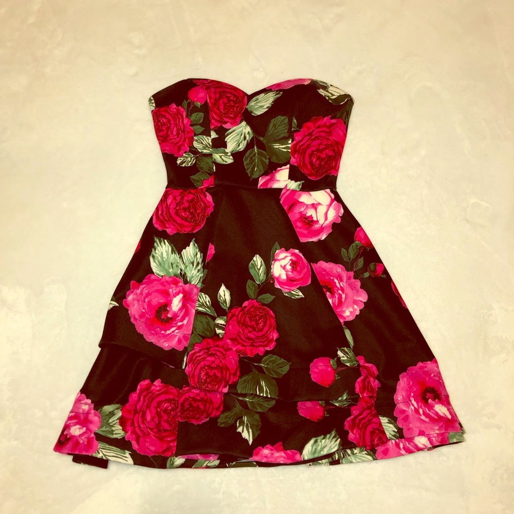 Semi Formal Black Floral Dress